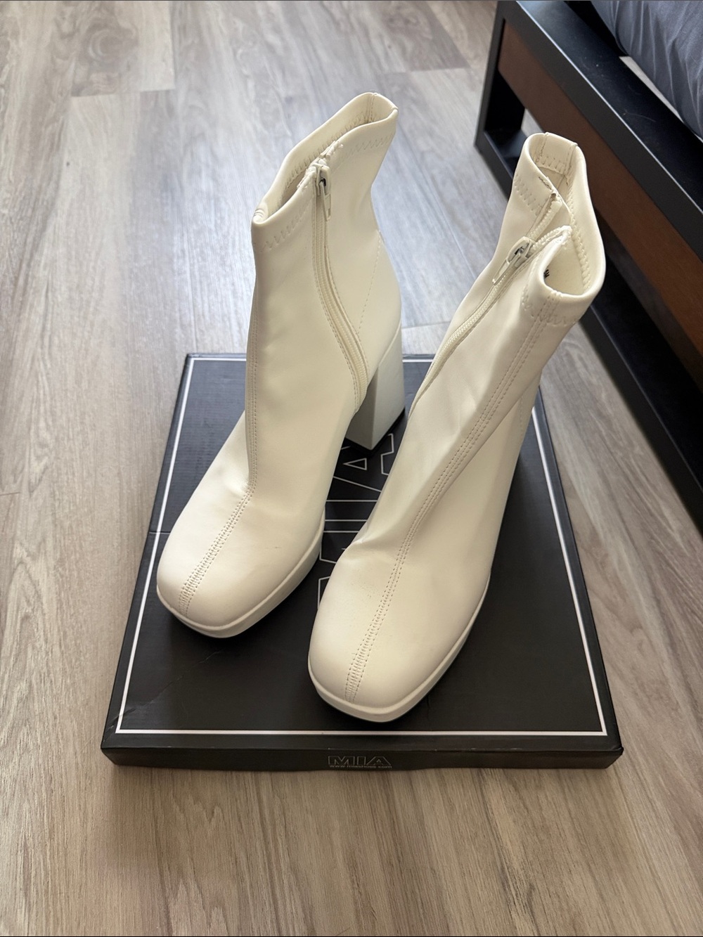 MIA Ilia White Platform Bootie